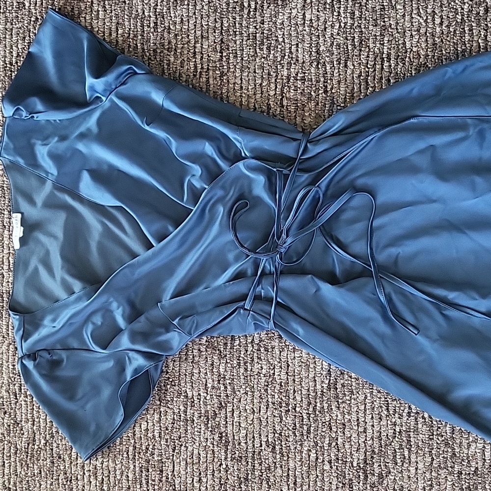 Baltic Born Krystal Satin Wrap Gown
